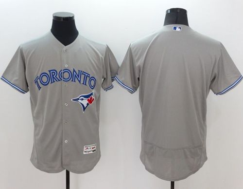 Blue Jays Blank Grey Flexbase Authentic Collection Stitched MLB Jersey - Click Image to Close